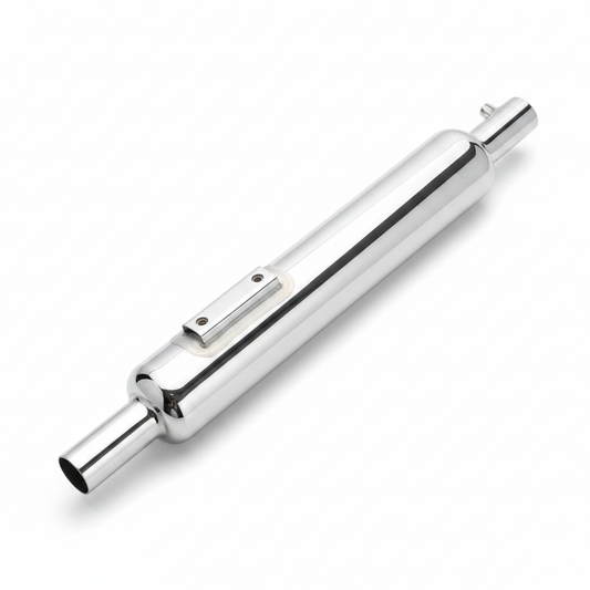 SILMAN LSM18-A UCE Ex-Long Silencer - Chrome Side Angle