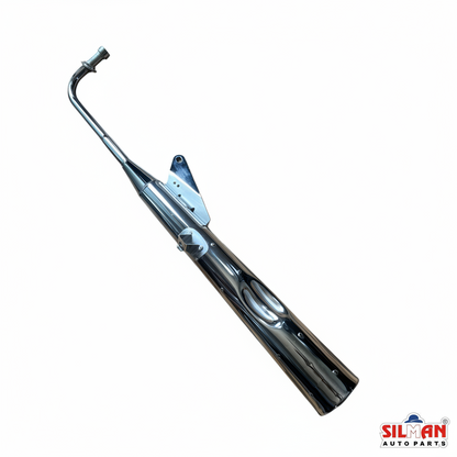 LS63 SILMAN Silencer for Hero Honda Splendor Y2K | Chrome Finish Exhaust | Heavy Duty Replacement Bike Silencer