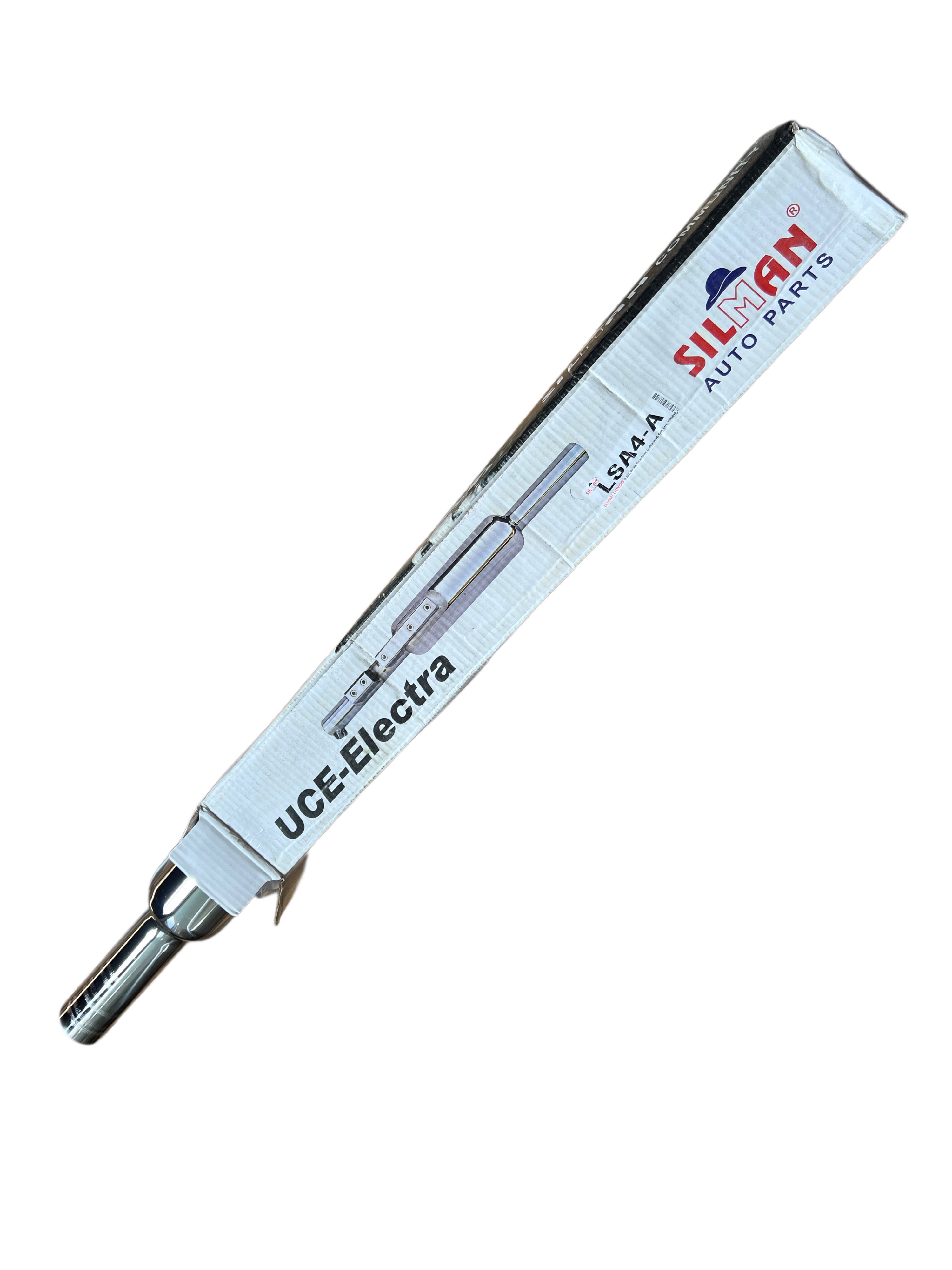 LSA4-A SILMAN Long Bullet Silencer for Motorcycles - UCE Model (7" x 2.25")  Chrome Finish - Without Filter for Bullet Bikes
