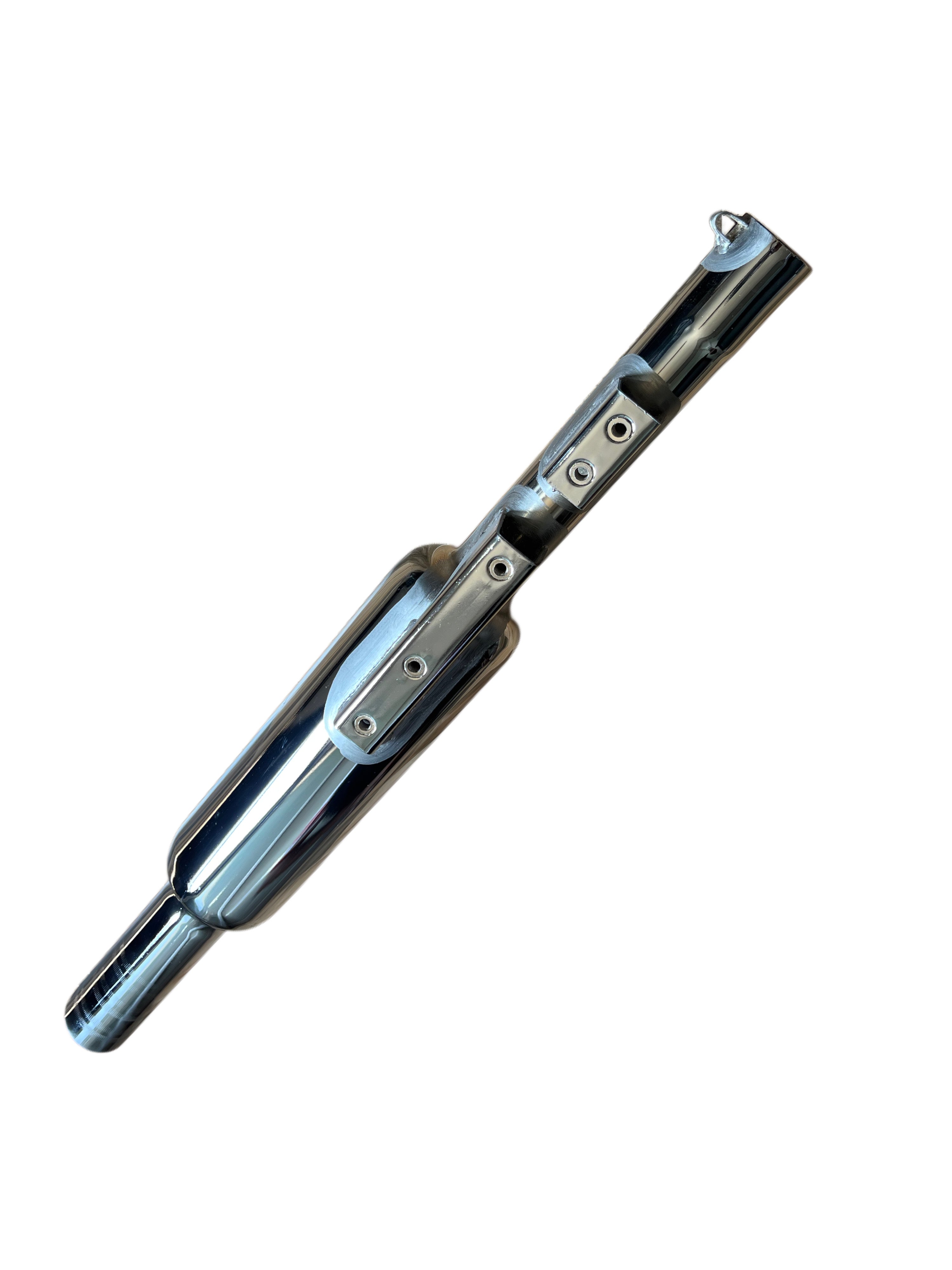LSA4-A SILMAN Long Bullet Silencer for Motorcycles - UCE Model (7" x 2.25")  Chrome Finish - Without Filter for Bullet Bikes