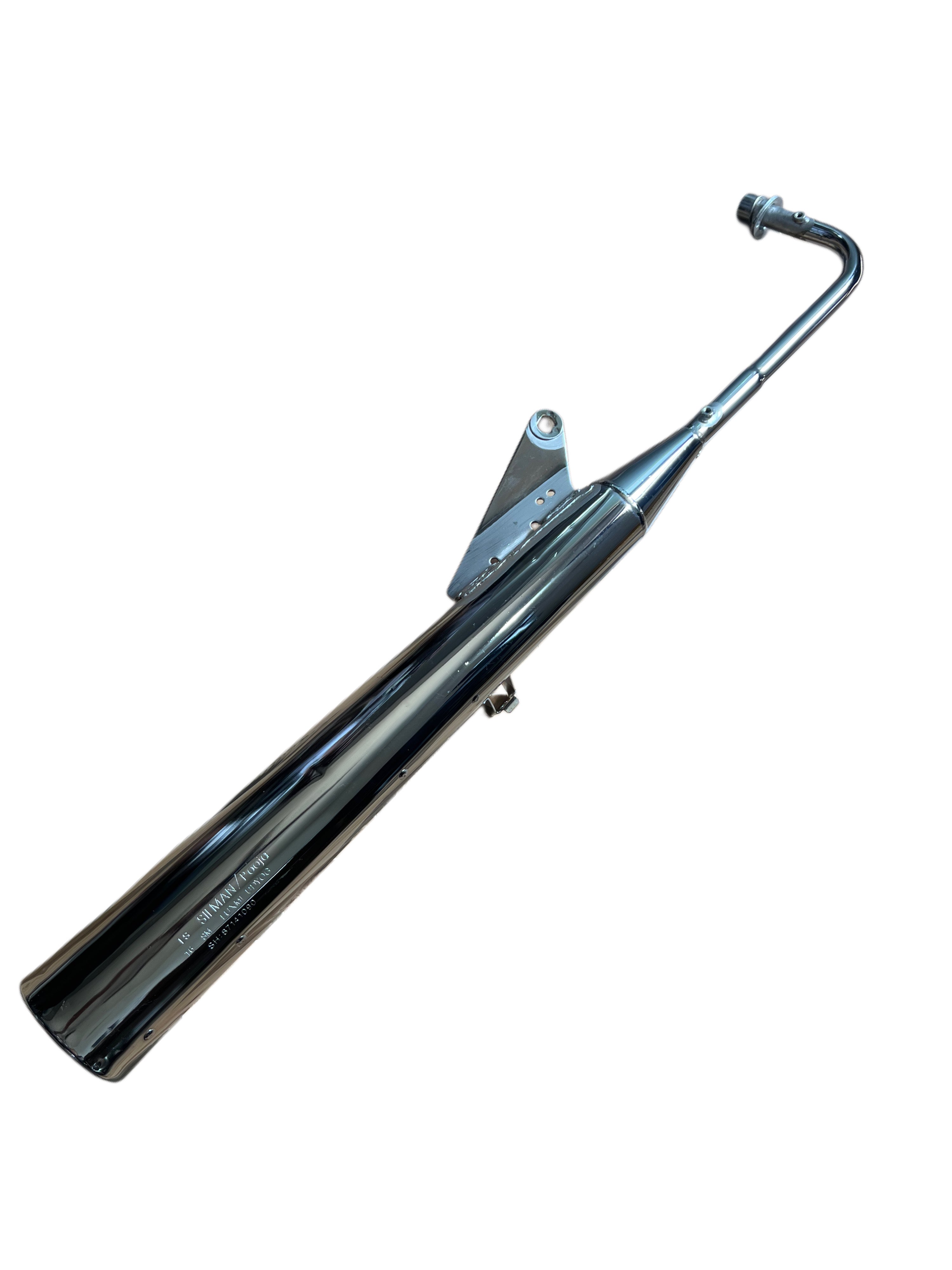 LS63 SILMAN Silencer for Hero Honda Splendor Y2K | Chrome Finish Exhaust | Heavy Duty Replacement Bike Silencer