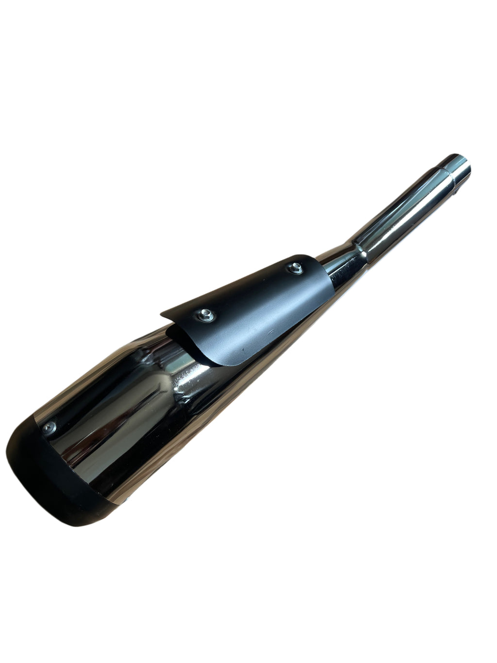 BLG27 SILMAN Bullet Cobra CP Silencer | Cylindrical Chrome Exhaust with Black End Cap | Universal Fit for Royal Enfield Classic 350, Electra, Standard, Bullet 350 & 500