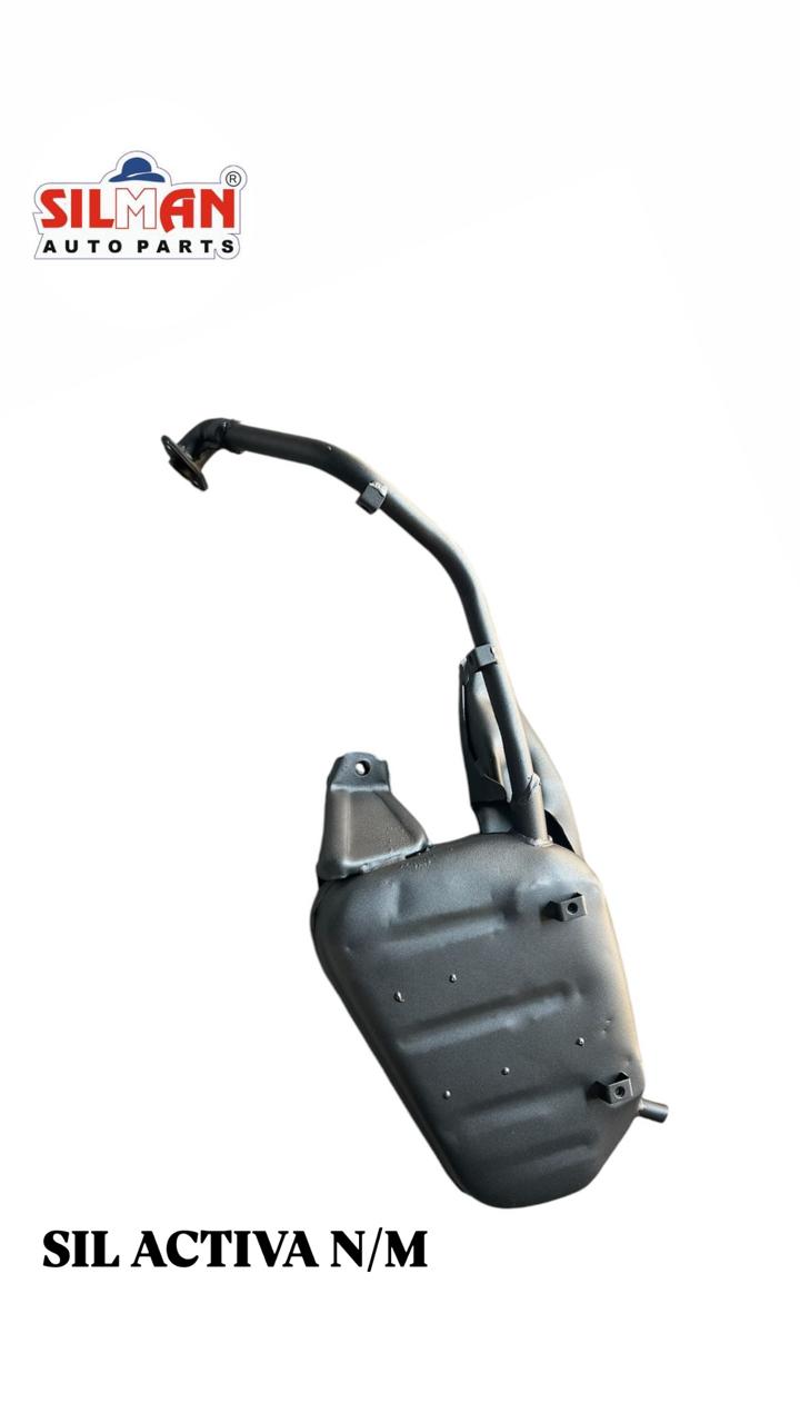 LS93 SILMAN Silencer Heavy Duty Exhaust Muffler for Activa New Model, Black Coated, Direct Replacement