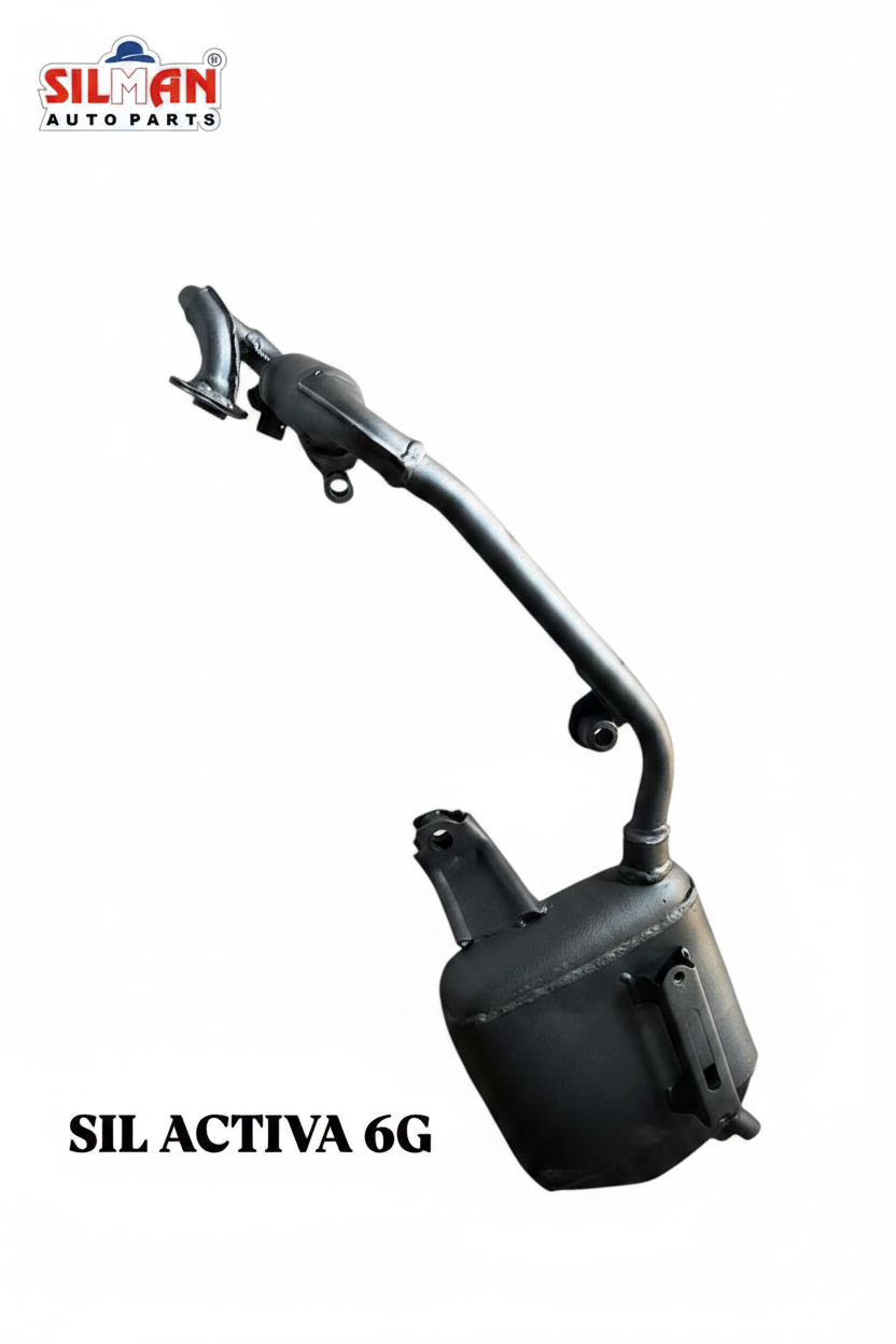 LS139 SILMAN Silencer Heavy Duty Steel Exhaust Muffler for Activa 6G Black Powder Coated