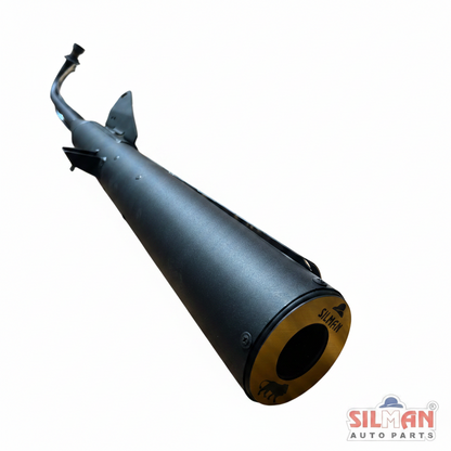 LS106 SILMAN CUSTOMIZE SILENCER For Hero Honda SPLENDOR GLASSWOOL BLACK BS4 With Plate