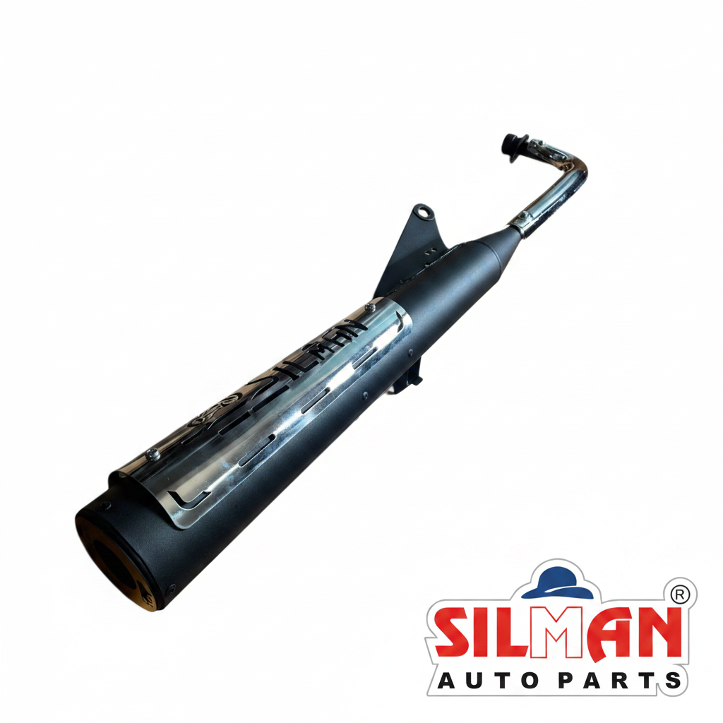 LS106 SILMAN CUSTOMIZE SILENCER For Hero Honda SPLENDOR GLASSWOOL BLACK BS4 With Plate