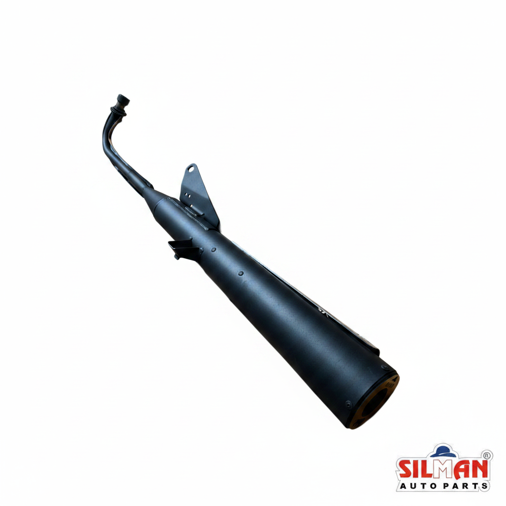LS106 SILMAN CUSTOMIZE SILENCER For Hero Honda SPLENDOR GLASSWOOL BLACK BS4 With Plate