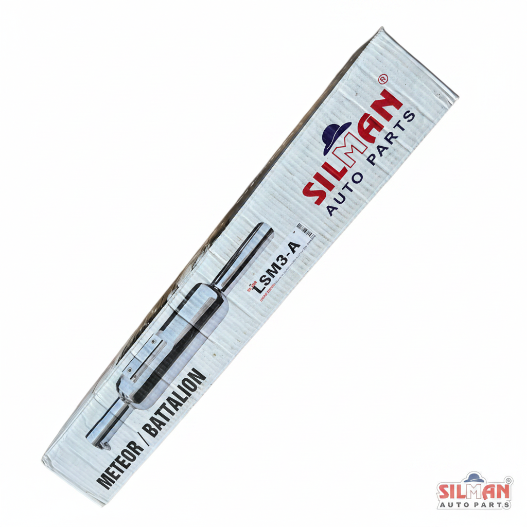 SILMAN LSM3-A Meteor Battalion Chrome Silencer - Box Flat View