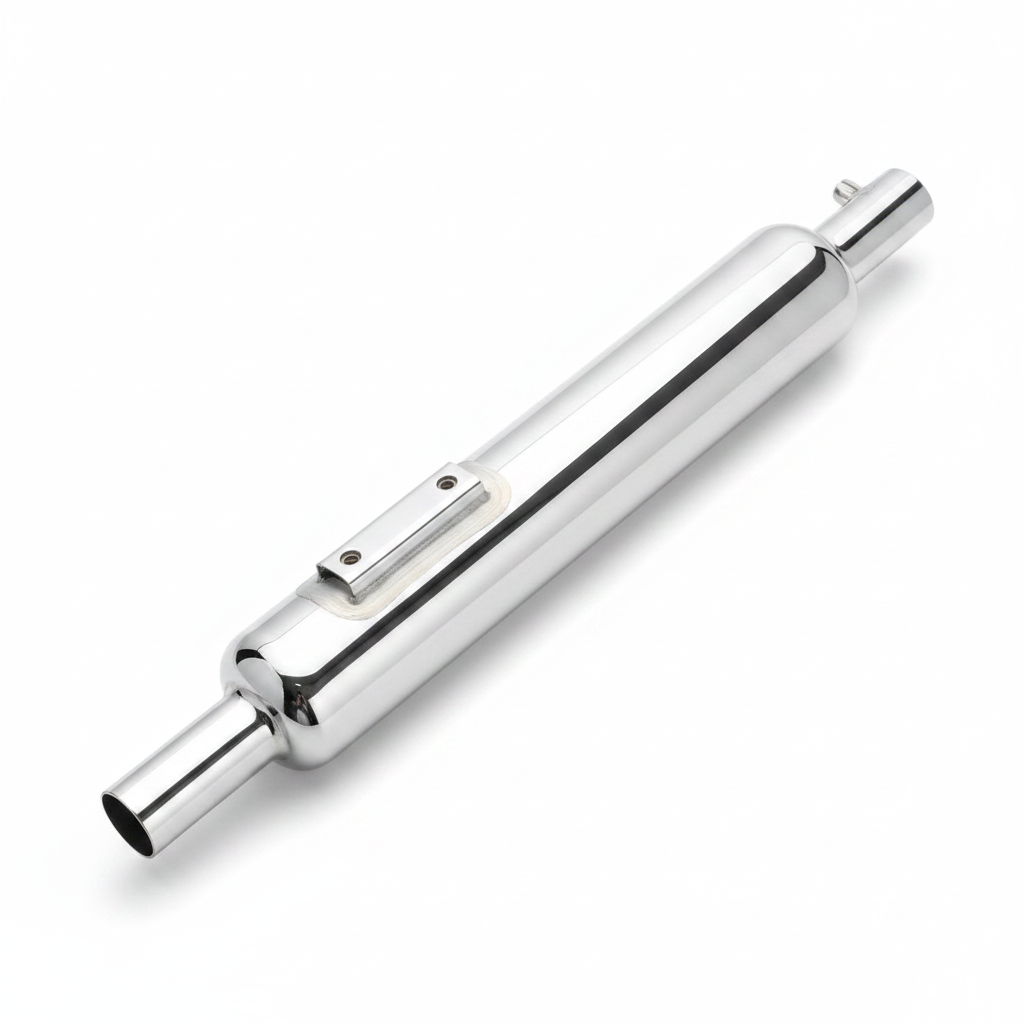 SILMAN LSM18-A UCE Ex-Long Silencer - Chrome Side Angle