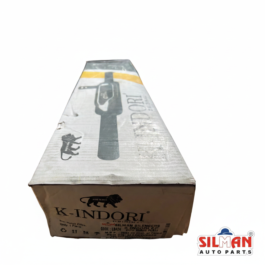SILMAN LSA24 K-Indori Chrome Plated Exhaust Silencer with Wings Plate for Royal Enfield Bullet – Premium Mirror Finish