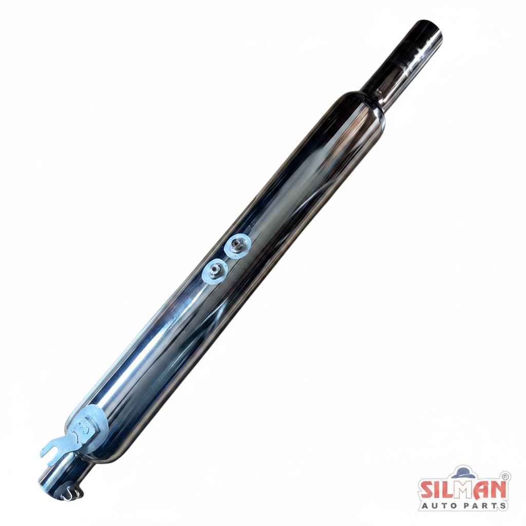 LS11-A Silman Bullet Bike Silencer Extra Long Heavy Sound Exhaust Chrome Plated (7"x2.25")