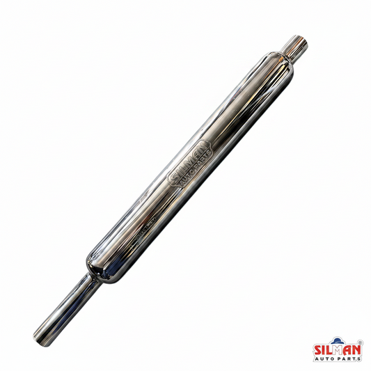 LS12-A SILMAN Bullet Bike Silencer Extra Long Heavy Sound Exhaust Chrome Plated 7"