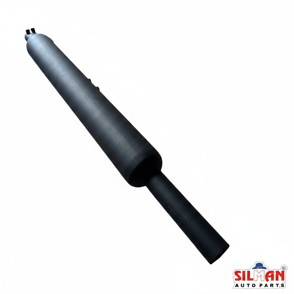 LS12-B SILMAN Bullet Bike Silencer Extra Long Heavy Sound Exhaust Plated 7" Pipe Black