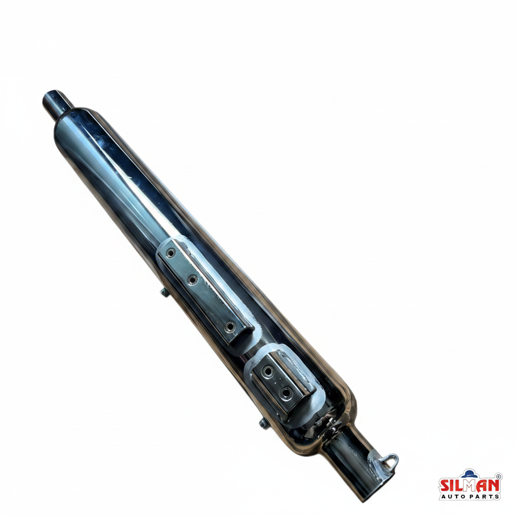 LS18-A SILMAN Bullet Silencer Extra Long Heavy Sound (4" Pipe) Chrome Plated UCE N/M Compatible Exhaust