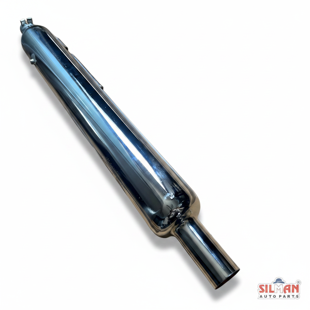LS18-A SILMAN Bullet Silencer Extra Long Heavy Sound (4" Pipe) Chrome Plated UCE N/M Compatible Exhaust