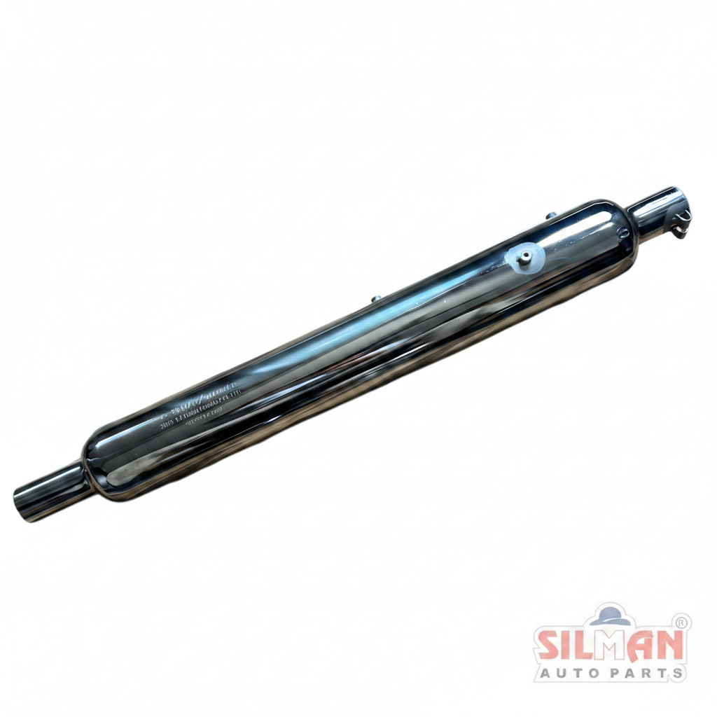 LS18-A SILMAN Bullet Silencer Extra Long Heavy Sound (4" Pipe) Chrome Plated UCE N/M Compatible Exhaust