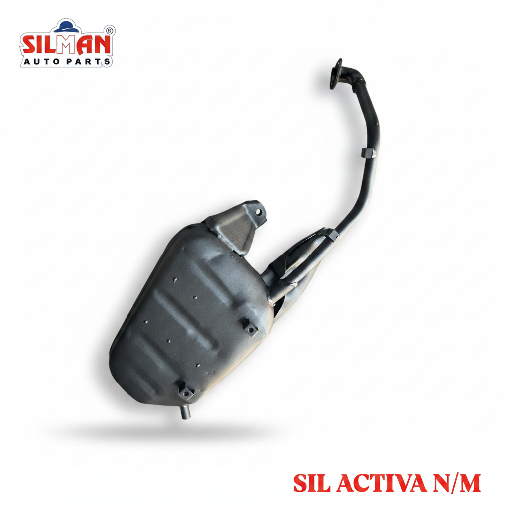 SILMAN Silencer Heavy Duty Exhaust Muffler for Activa New Model, Black Coated, Direct Replacement