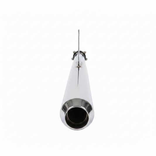 Silman Silencer for RX 100 Chrome Finish Heavy Duty Metal Muffler for Motorcycles