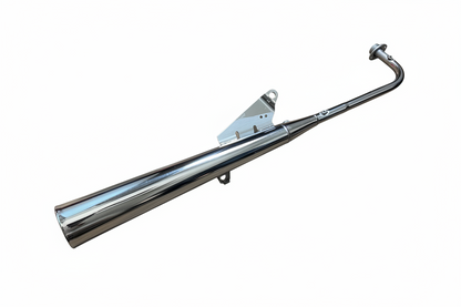 SILMAN LS133 Exhaust Silencer for Hero Splendor Old Model BS6 Bells Model with Sensor – Chrome Finish, Heavy Duty Steel, Direct Bolt-On Replacement