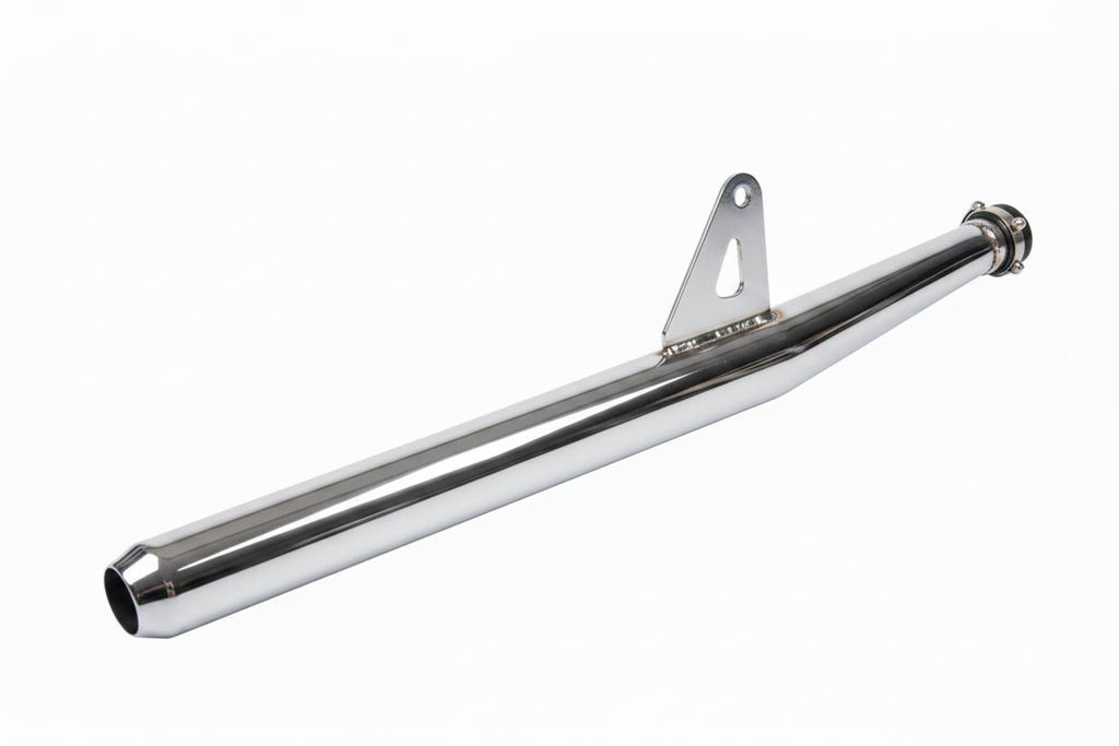 Silman Silencer for RX 100 Chrome Finish Heavy Duty Metal Muffler for Motorcycles