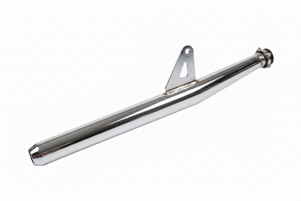 Silman Silencer for RX 100 Chrome Finish Heavy Duty Metal Muffler for Motorcycles