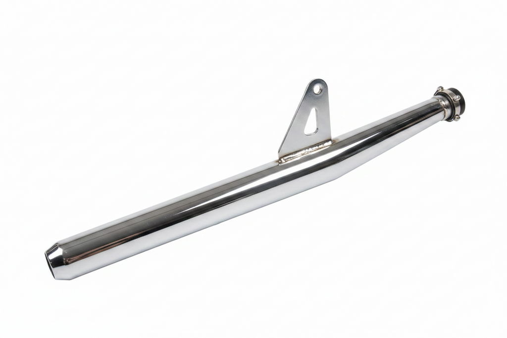 Silman Silencer for RX 100 Chrome Finish Heavy Duty Metal Muffler for Motorcycles