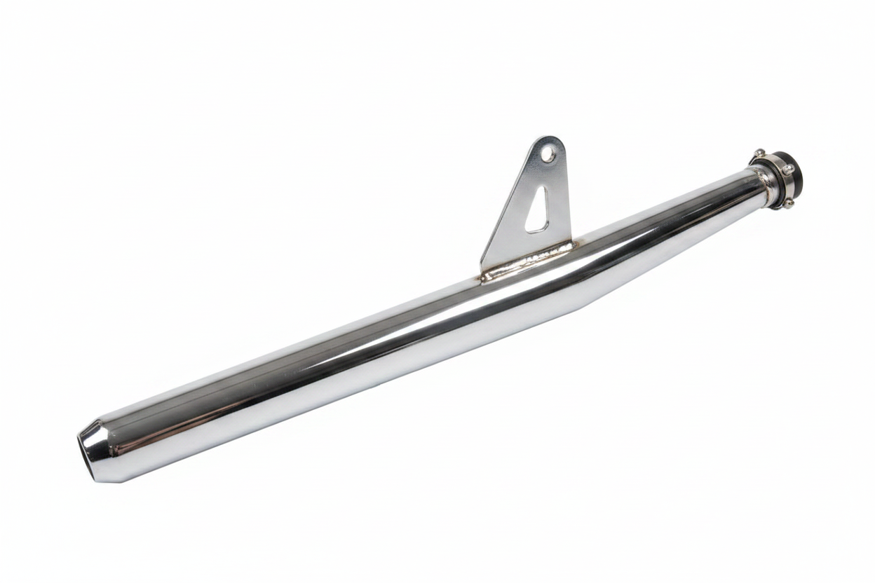 Silman Silencer for RX 100 Chrome Finish Heavy Duty Metal Muffler for Motorcycles