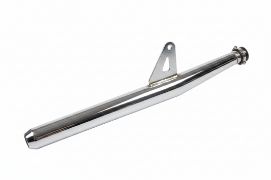 Silman Silencer for RX 100 Chrome Finish Heavy Duty Metal Muffler for Motorcycles